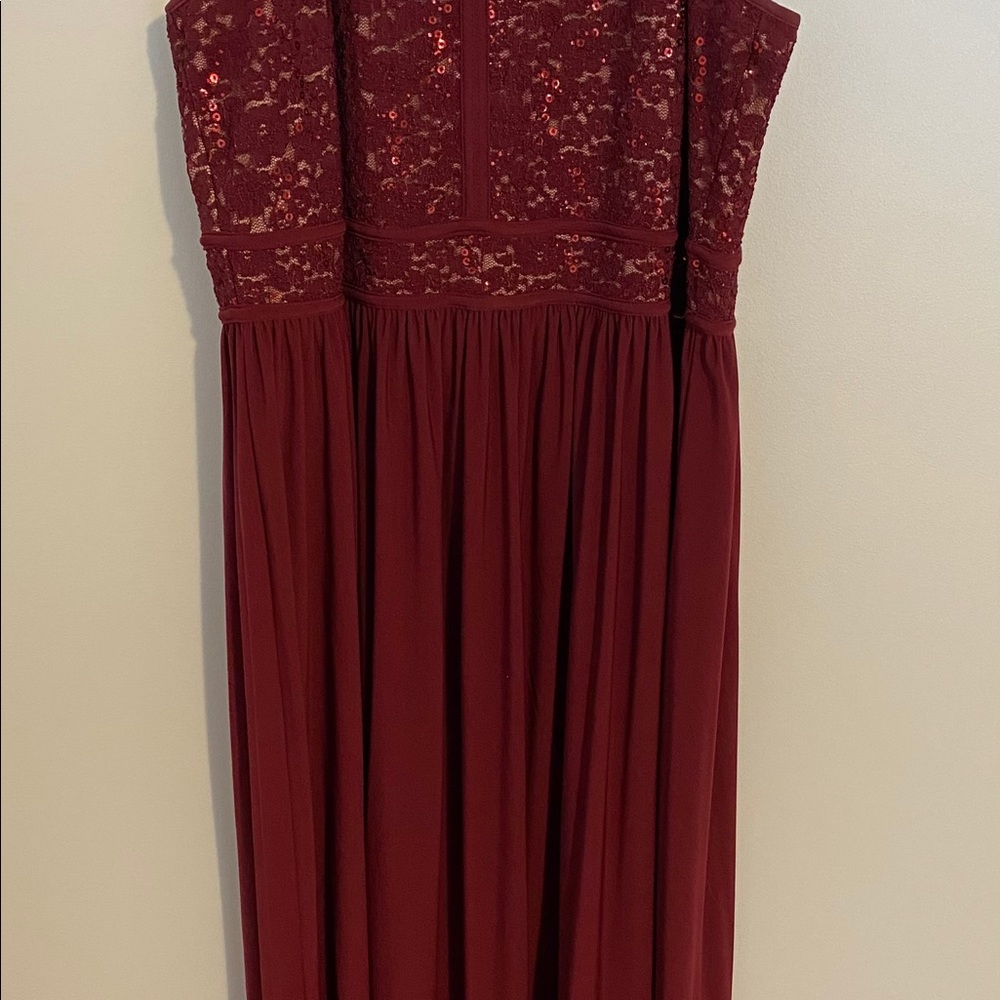 Morgan and Co Full Length Maroon Gown - Picture 6 of 9